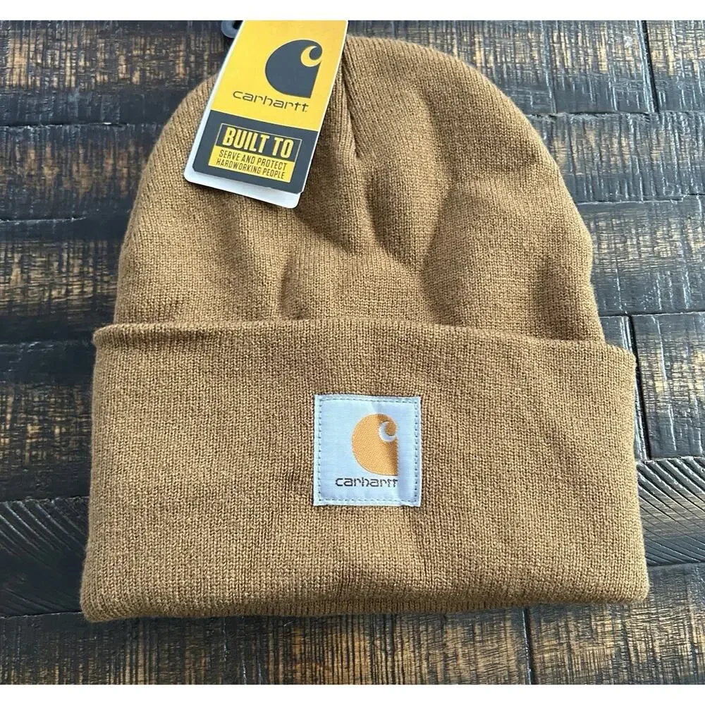 New With Tags Carhartt Iconic A18 Acrylic Watch Cap Cuffed Beanie Carhartt Brown